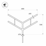 Кронштейн OXOR-SY4-3000x76-L1300 BLACK (Arlight, Сталь) 051662