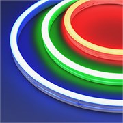 Лента герметичная WAVE-SIDE-PU-H120-06x12mm 24V RGB (8 W/m, IP68, 5m, wire x2) (Arlight, Вывод боковой, 3 года) 052423