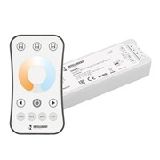 INTELLIGENT ARLIGHT Диммер SMART-SET-PWM-102-72-MIX-SUF White (12-24V, 2x5A, ПДУ RING 10кн, 2.4G) (IARL, IP20 Пластик, 5 лет) 036184-3