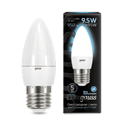 Лампа Gauss Свеча 9.5W 950lm 4100К E27 LED 1/10/100 103102210