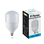 Лампа светодиодная FERON LB-65, T80 (промышленная), 25W 230V E27 6400К (дневной), рассеиватель матов 25887