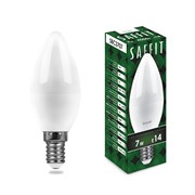 Свеча Лампа светодиодная SAFFIT SBC3707, C37 ( ), 7W 230V E14 4000К (белый), рассеиватель матовый белы 55031