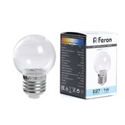 Лампа светодиодная,  (3W) 230V E27 6400K G60 прозрачный, LB-371 38122
