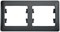 GLOSSA Рамка 2 поста горизонтальная антрацит (GSL000702) GSL000702 - фото 42376