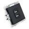 Розетка 2-местная USB (механизм), 250В, 2,4А, серия Катрин, GLS10-7115-05, черный 39616 - фото 84682