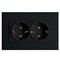 Розетка 2-местная с/з с защитной шторкой, серия Эрна, PST16-9014-03, черный 39482 - фото 85880