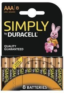 Батарейки Duracell SIMPLY AAA MINI-STYLUS BLISTER 8PCS (блистер 8шт) - фото 41404