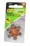 Батарейки для слуховых аппаратов GP Hearing Aid ZA312F-D6 ZA312 BL6